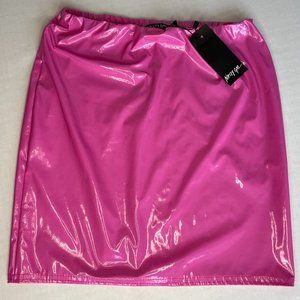 NEW Nasty Gal Pink Latex Mini Skirt Size 4